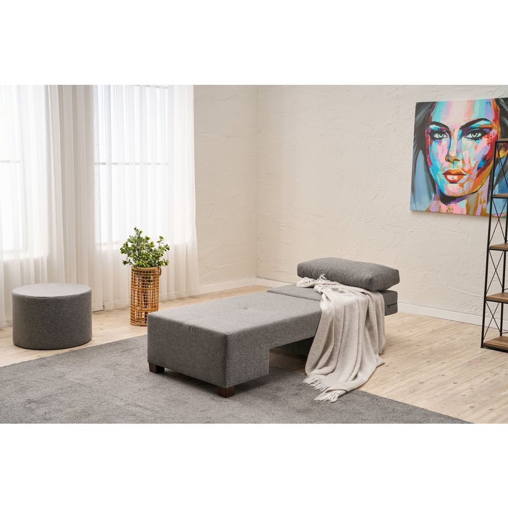 Perenna Linen Right - Sivi Sofa-Krevet sa 1 Sjedištem slika 3