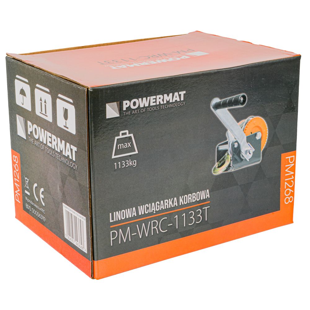 Powermat ručno vitlo s čeličnim užetom 1133 kg 10 m PM-WRC-1133T slika 7