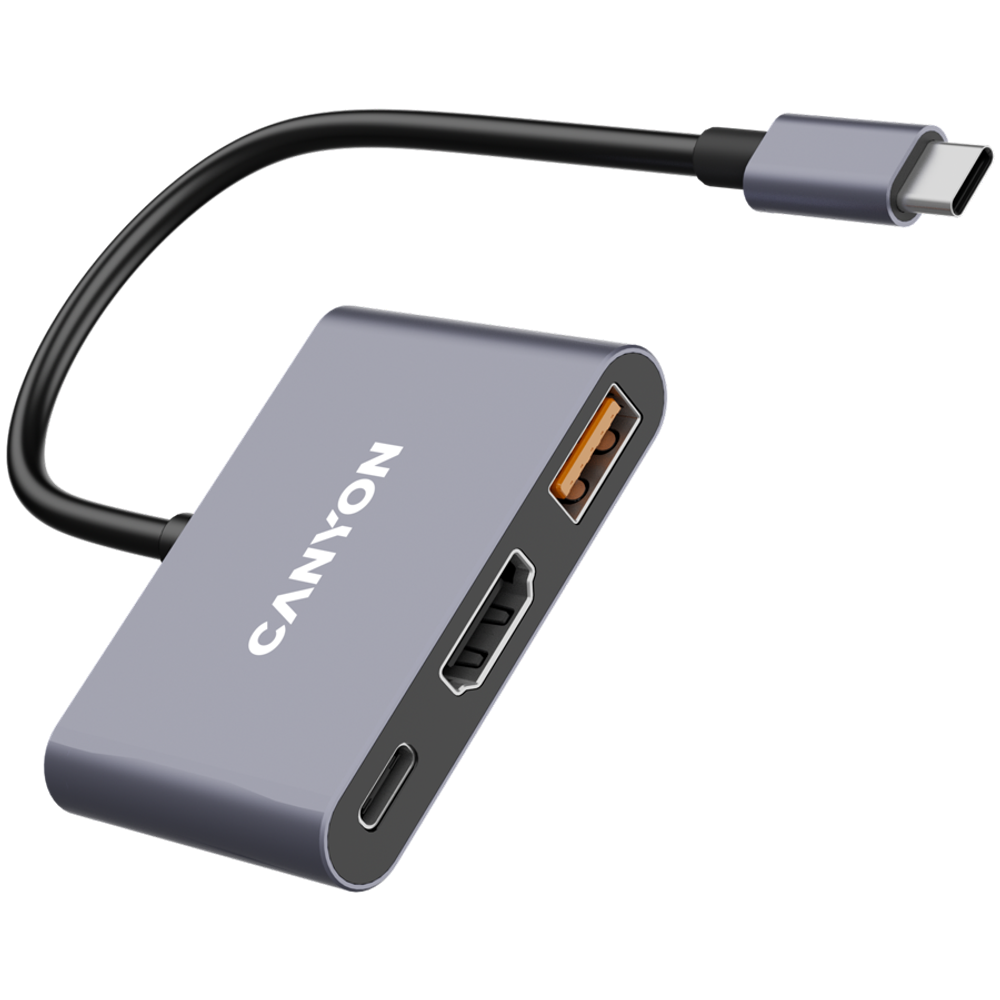 CANYON hub DS-4 3in1 USB-C Grey slika 3