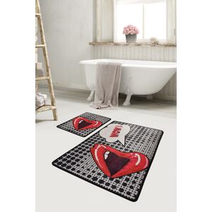 Kiss Multicolor Bathmat Set (2 Pieces)