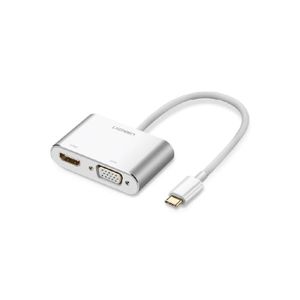 Adapter UGREEN, Type C na HDMI, VGA, bijeli