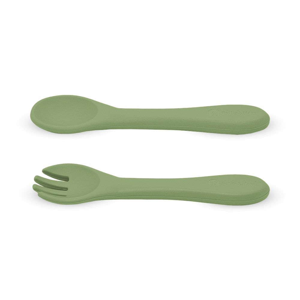 PETITE&amp;MARS Silikonska žlica i vilica 6 m+ Take&amp;Match, Sweet Pea slika 5