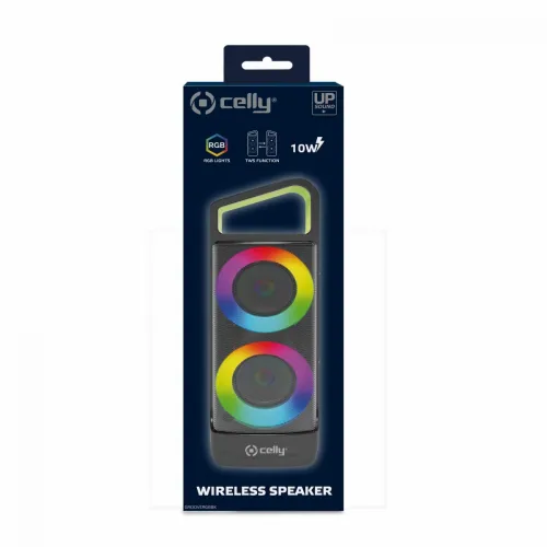 Celly bežični zvučnik 10W RGB/TWS crna + kabl type-C slika 3