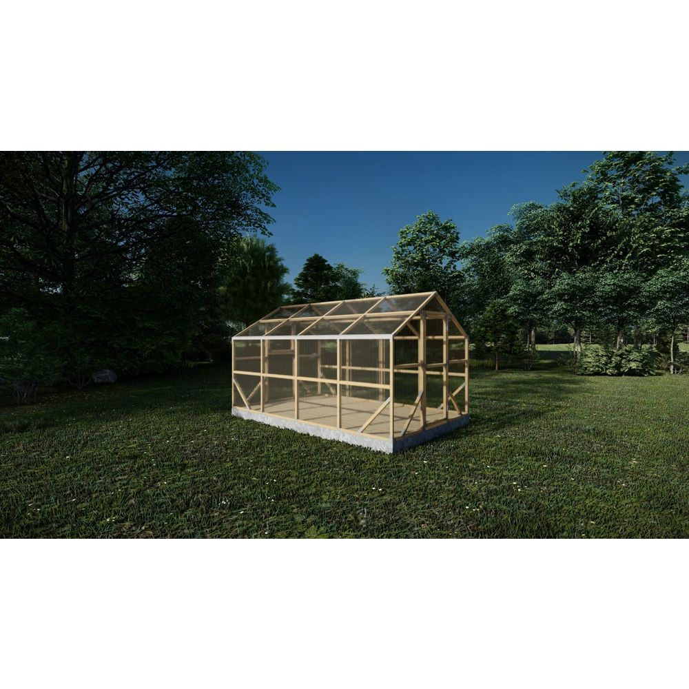 Drveni plastenik CASA L 2.6m x 4m, polykarbonat 4mm slika 3