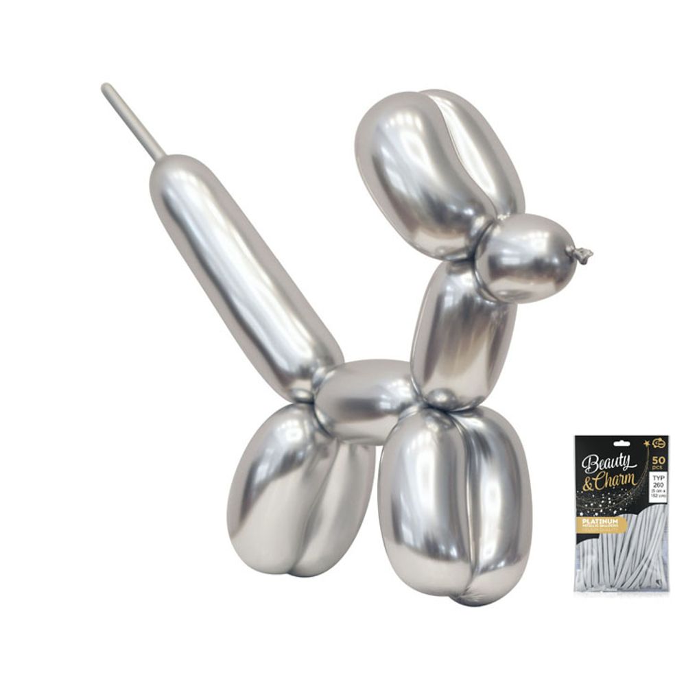 CB-MLSR Balon za modeliranje Platinasto sivi 120cm, 50kom slika 1