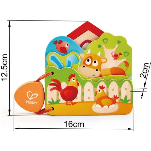 Hape Drvena edukativna knjiga Baby's Farm Animal Book E0046A  slika 4