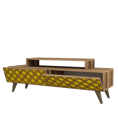 Woody Fashion Stalak za televizor, City - Walnut, Yellow slika 4