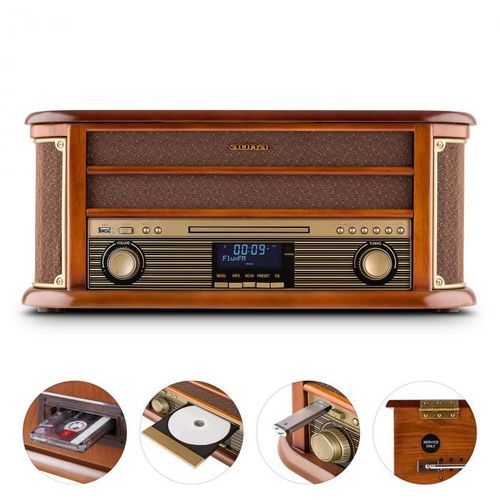 Auna Belle Epoque 1908 DAB, retro stereo sustav, gramofon, DAB+ slika 2