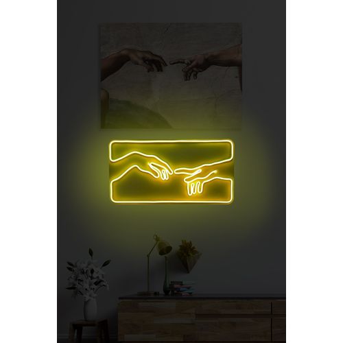 Wallity Ukrasna plastična LED rasvjeta, Creation of Adam - Yellow slika 10