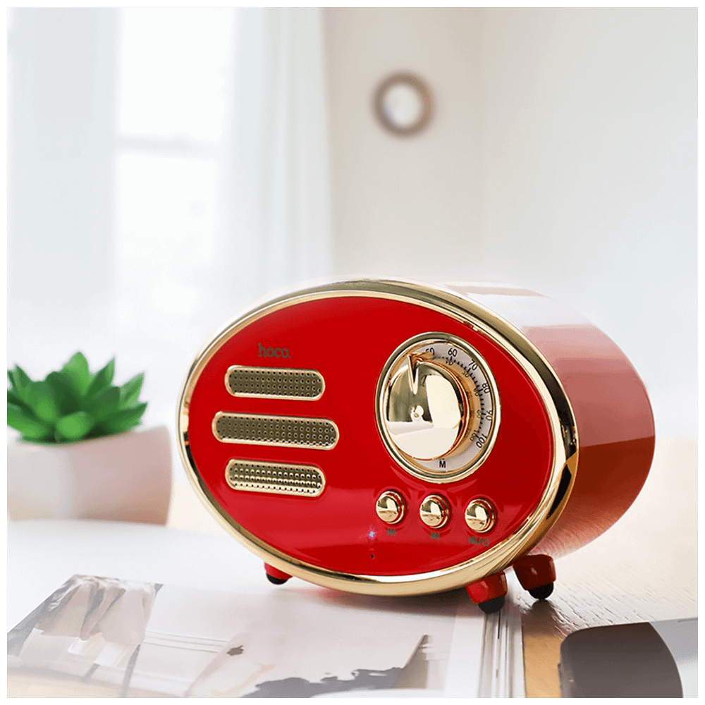 hoco. Zvučnik bežični, Bluetooth,retro, 1200 mAh, 5 h, 5 W, crvena - BS25 Time, Bluetooth, retro, red slika 5