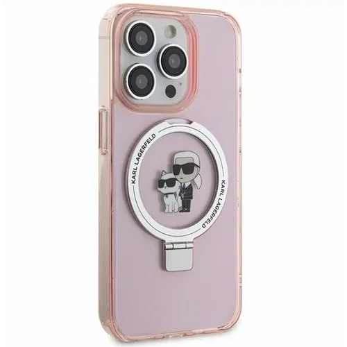 Original KARL LAGERFELD Hardcase maska za iPhone 15 Pro Max (Magsafe / Ringstand KC / pink) slika 4