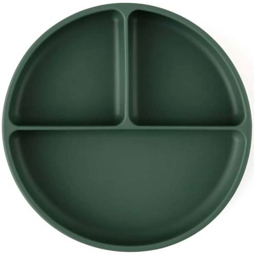 PETITE&amp;MARS Silikonski okrugli tanjur s odjeljcima i vakuumom 6 m+ Take&amp;Match, Misty Green slika 2