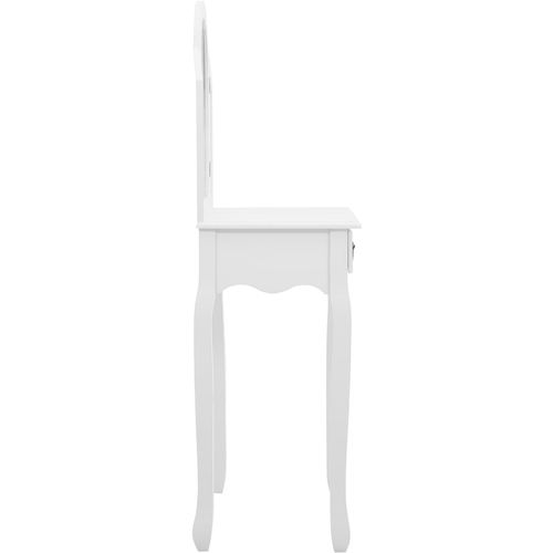 Toaletni stolić sa stolcem bijeli 65x36x128 cm paulovnija i MDF slika 34
