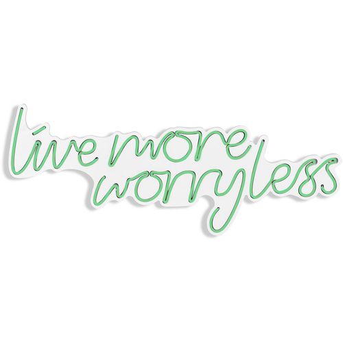 Wallity Ukrasna plastična LED rasvjeta, Live More Worry Less - Green slika 6