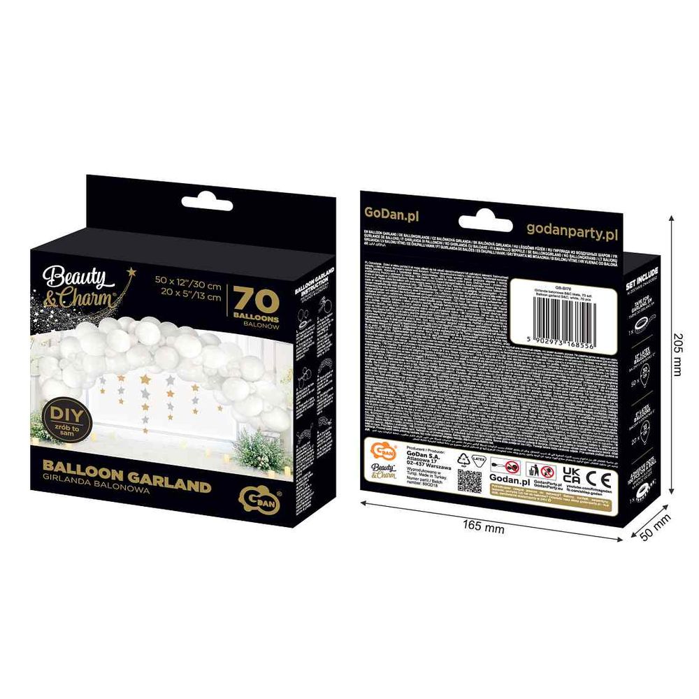 GoDan GB-BI70 Vijenac od balona Beauty & Charm Bijeli, 70kom slika 3