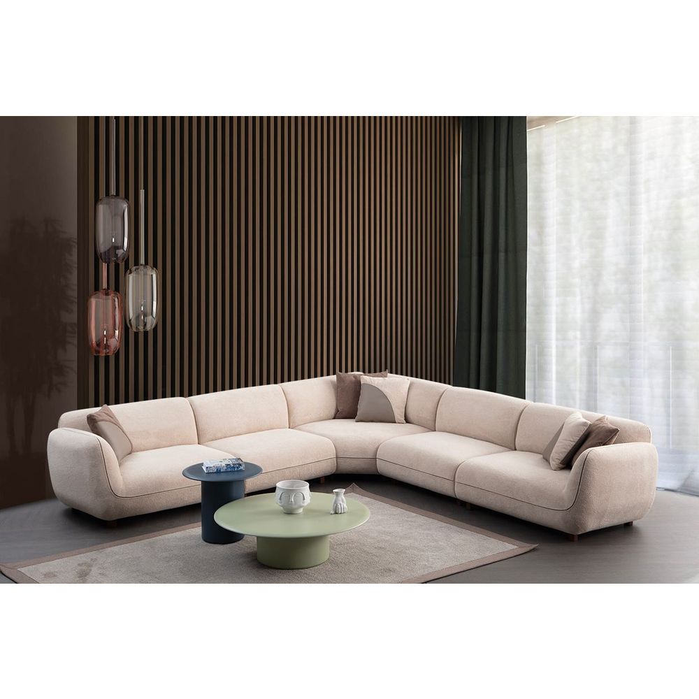 Ugaona sofa Pavia Corner 5 (L1,5+O1+Cx+O1+1,5R) - boja: krema slika 2