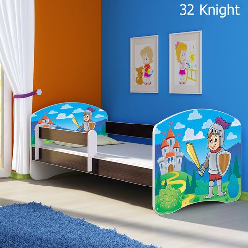 Dječji krevet ACMA s motivom, bočna wenge 160x80 cm 32-knight slika 1