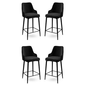 Enox - Crni Bar Stolac Set (4 Komada)