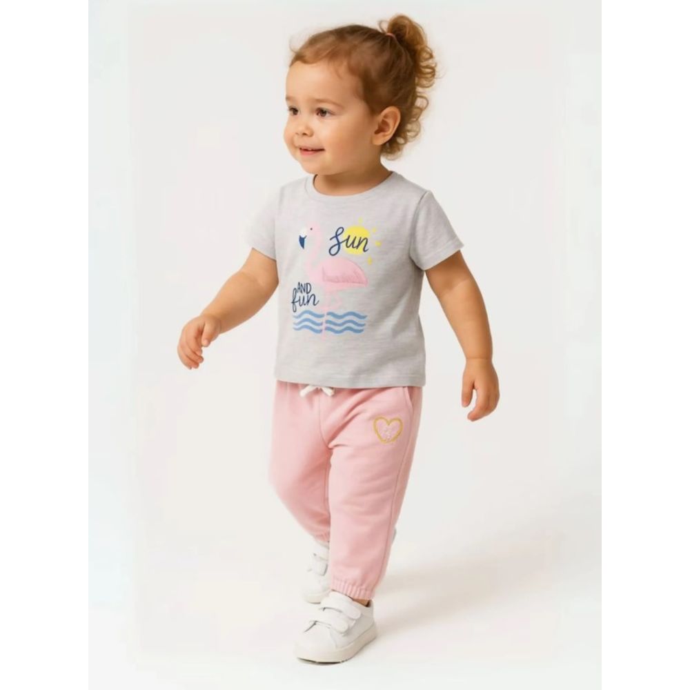 Minoti Majica kratkih rukava za bebe - Flamingo, 18-24 mj slika 4
