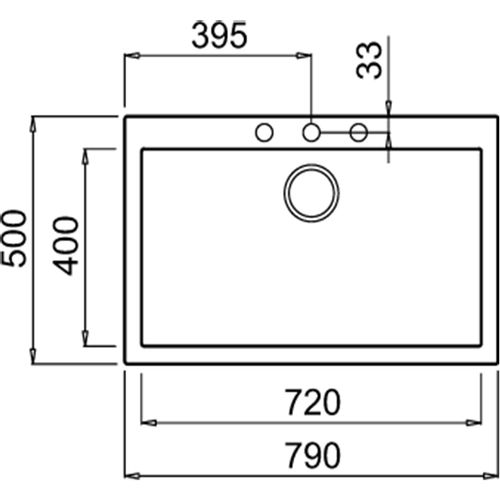 Sudoper SHR Quadra 130 Cemento slika 2