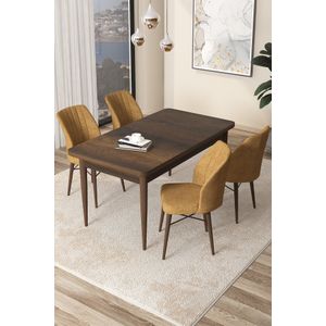 Arp - Baroque, Cappuccino Baroque Set Trpezarijskog Stola i Stolica (5 Komada)