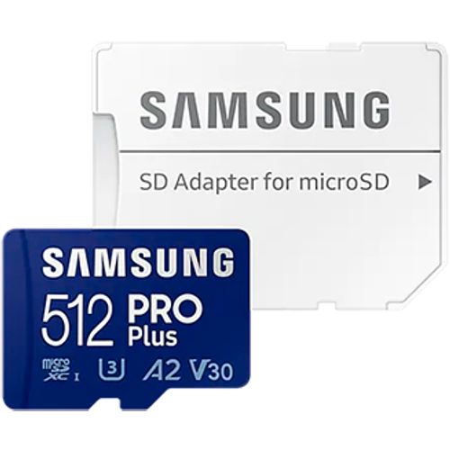 Samsung MB-MD512KA/EU MicroSD 512GB, PRO Plus, SDXC, UHS-I U3 V30 A2, Read up to 160MB/s, Write up to 120 MB/s, for 4K and FullHD video recording, w/SD adapter slika 2