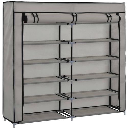 282434 Shoe Cabinet with Cover Grey 115x28x110 cm Fabric slika 11