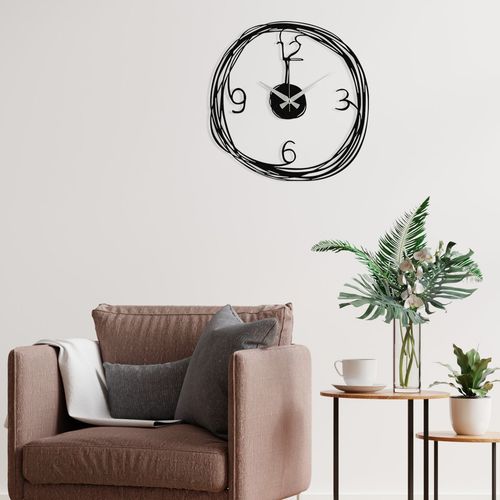 Wallity Gergo Black Decorative Metal Wall Clock slika 2