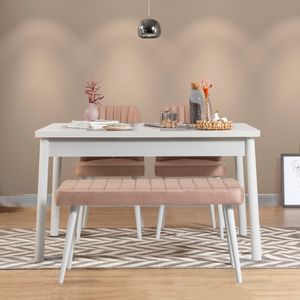Costa White-Stone Set Stola i Stolica (4 Komada)