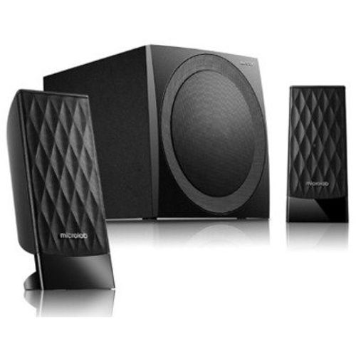 Microlab M300 Aktivni drveni zvucnici 2.1 sistem 38W RMS(14W, 2x12W) 3.5mm slika 2