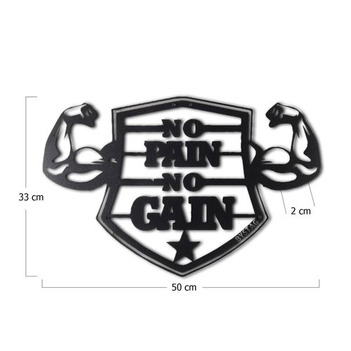 Wallity Metalna zidna dekoracija, No Pain No Gain slika 3