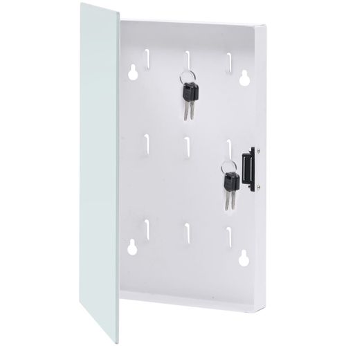 Kutija za ključeve s magnetnom pločom bijela 30 x 20 x 5,5 cm slika 3