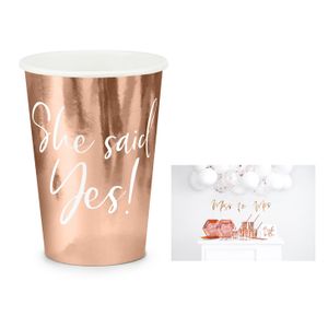 Kpp21-019R Papirna čaša She Said Yes Ružičasto Zlato 220ml, 6kom