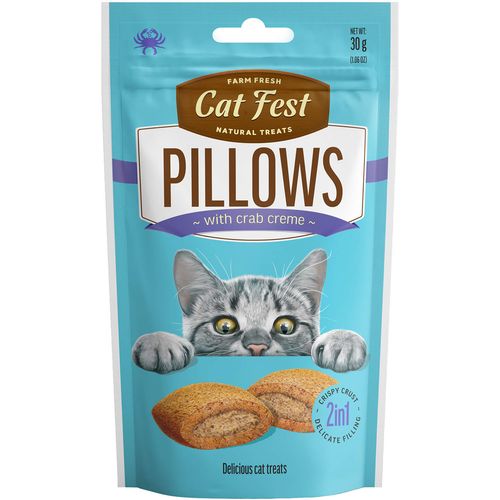 Cat Fest Pillows, poslastica za mačke sa račićima, 30 g slika 1