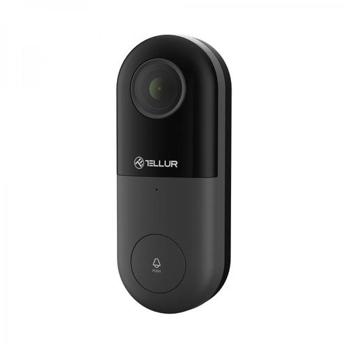 Tellur Smart WiFi video doorbell, 1080p, PIR, WIRED, crna slika 1
