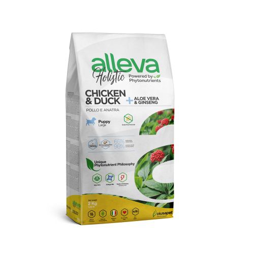 Alleva Holistic Dog Puppy Chicken &amp; Duck + Aloe Vera &amp; Ginseng Maxi 2 kg slika 1