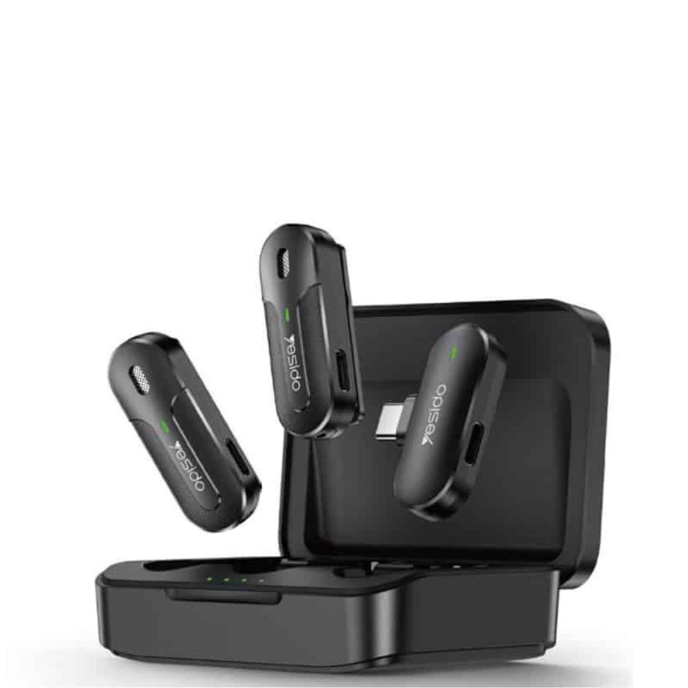 Bežični mikrofon Yesido KR17 USB-C 2 komada crni slika 1
