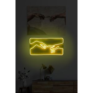 Wallity Ukrasna plastična LED rasvjeta, Creation of Adam - Yellow