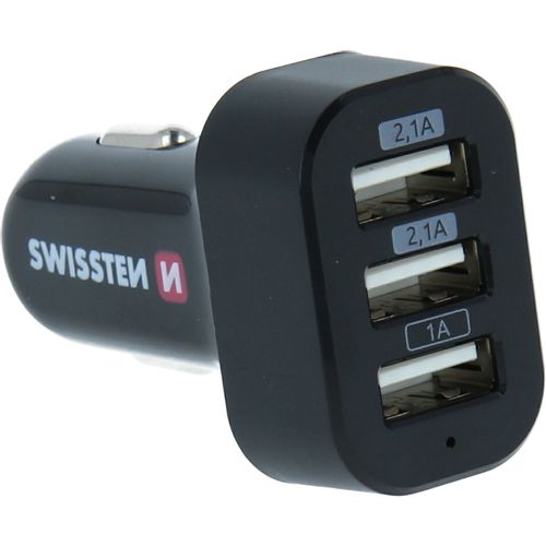 Swissten Auto punjač 3X USB 5,2A crna slika 4