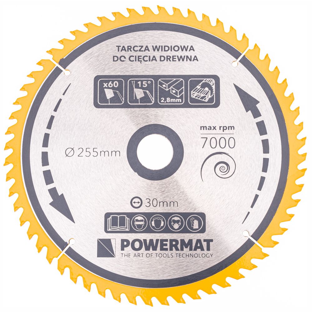 Karbidna lista pile za drvo 255x30 60z TDD-255x30x60Z slika 5