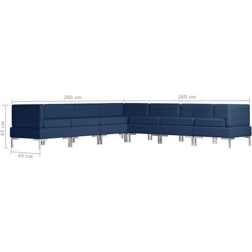 7-dijelni set sofa od tkanine plavi slika 35