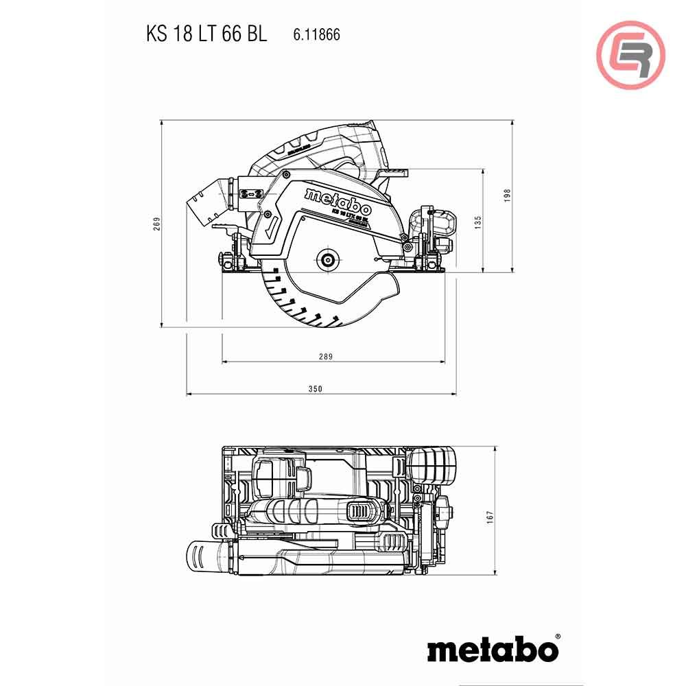 Metabo Pila Kružna Aku KS 18 LTX 66 BL Ručna 165 mm / 18 V (bez baterije i punjača) – 611866850 slika 6