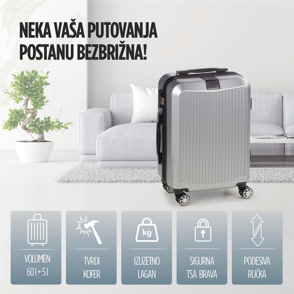 Scandinavia kofer 60 l / 67 cm, Carbon serija, siva slika 6