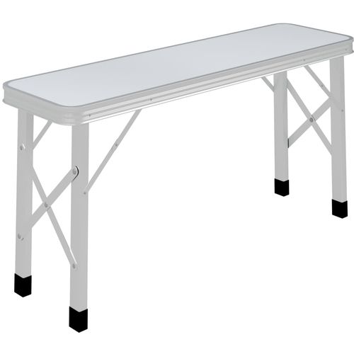 Sklopivi stol za kampiranje s 2 klupe aluminijski bijeli slika 19