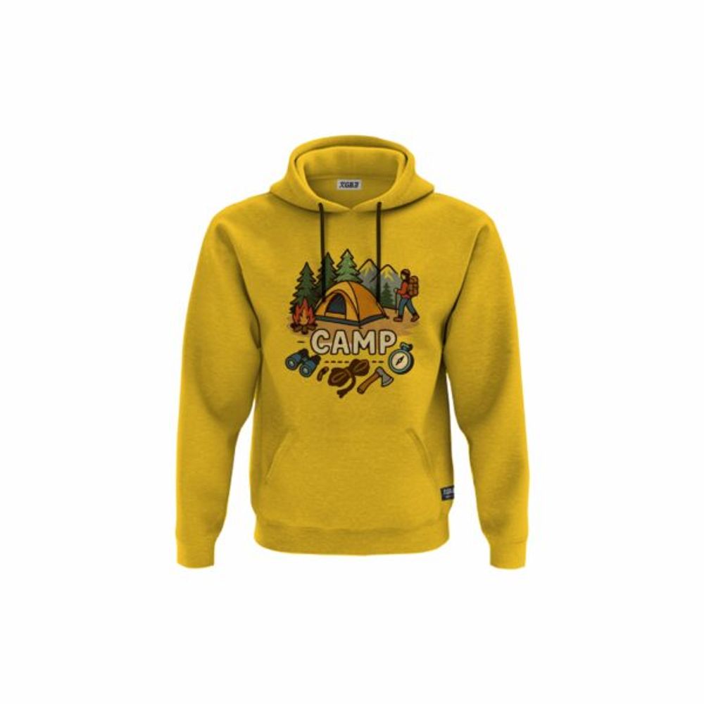 XGB3 Duks sa kapuljačom i džepom Just Camp Tee Yellow slika 1