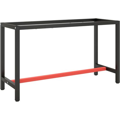 Okvir za radni stol mat crni i mat crveni 140x50x79 cm metalni slika 1
