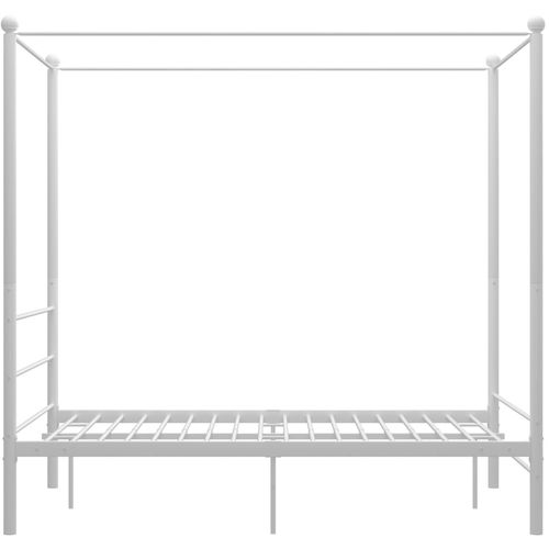 Okvir za krevet s nadstrešnicom bijeli metalni 140 x 200 cm slika 9