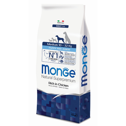 Monge Natural Superpremium Dog Medium Puppy And Junior piletina 12 kg slika 1