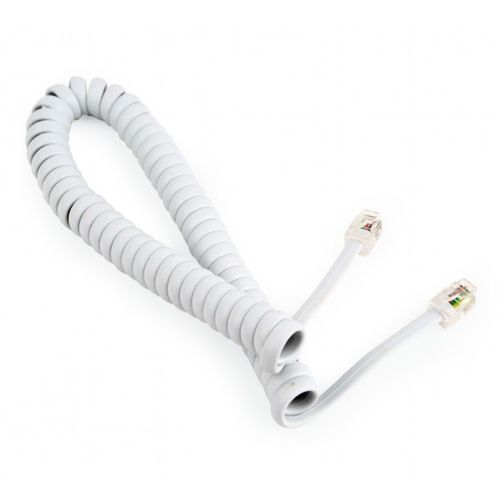 TC4P4CS-2M-W Gembird Telefonski kabl spiralni za slusalicu, RJ10 (4P4C), 2m, white slika 2