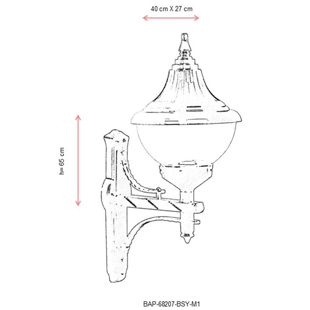 BAP-68207-BSY-M1 Crna Spoljna Zidna Lampa slika 3